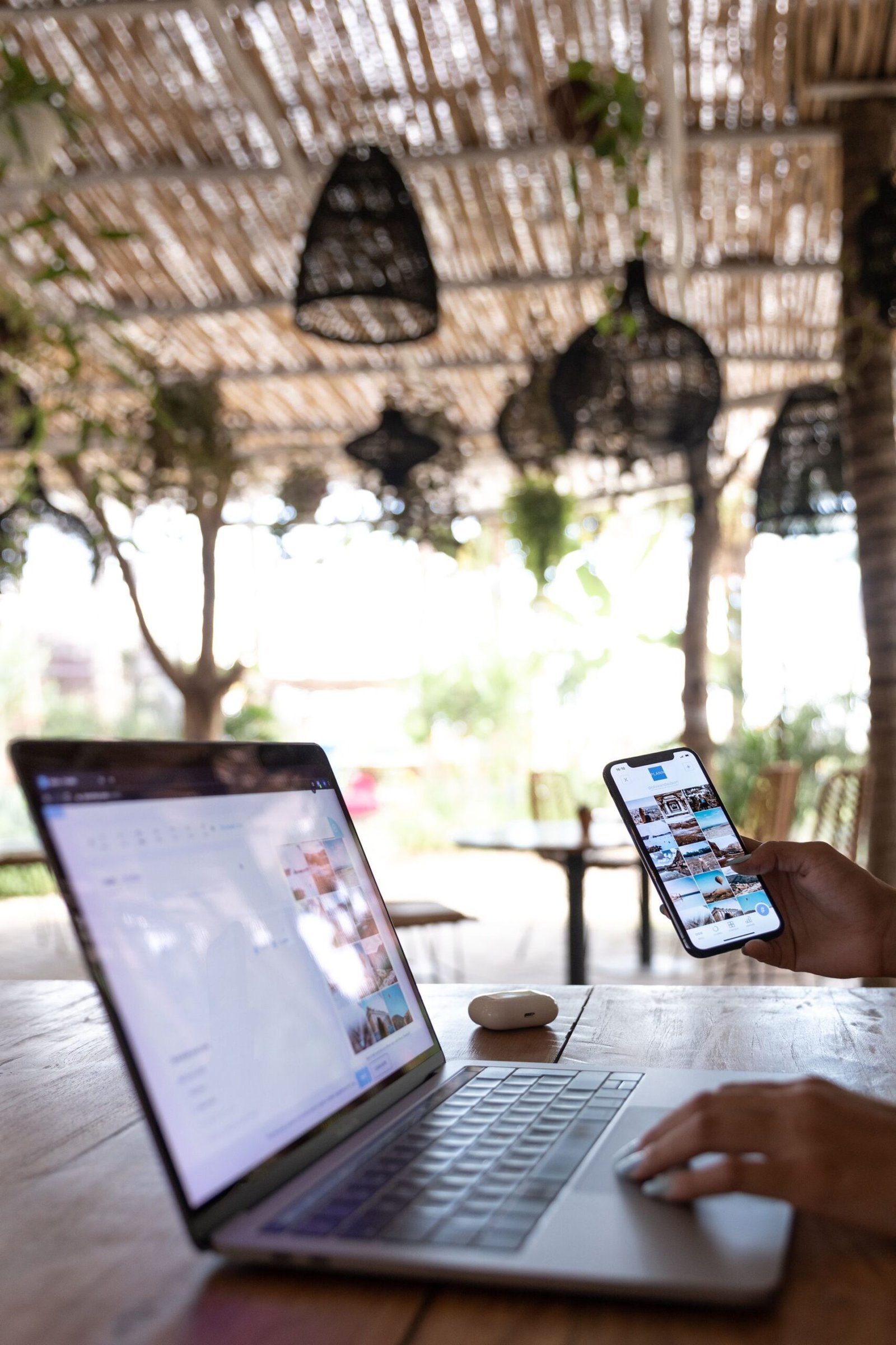 Hotel digital marketing and online presence on a laptop